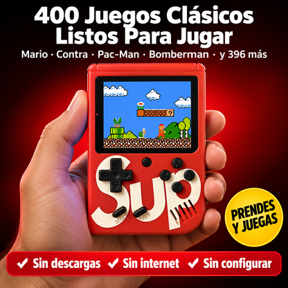 SupGame Box | Consola Retro Portátil con 400 Juegos Clásicos