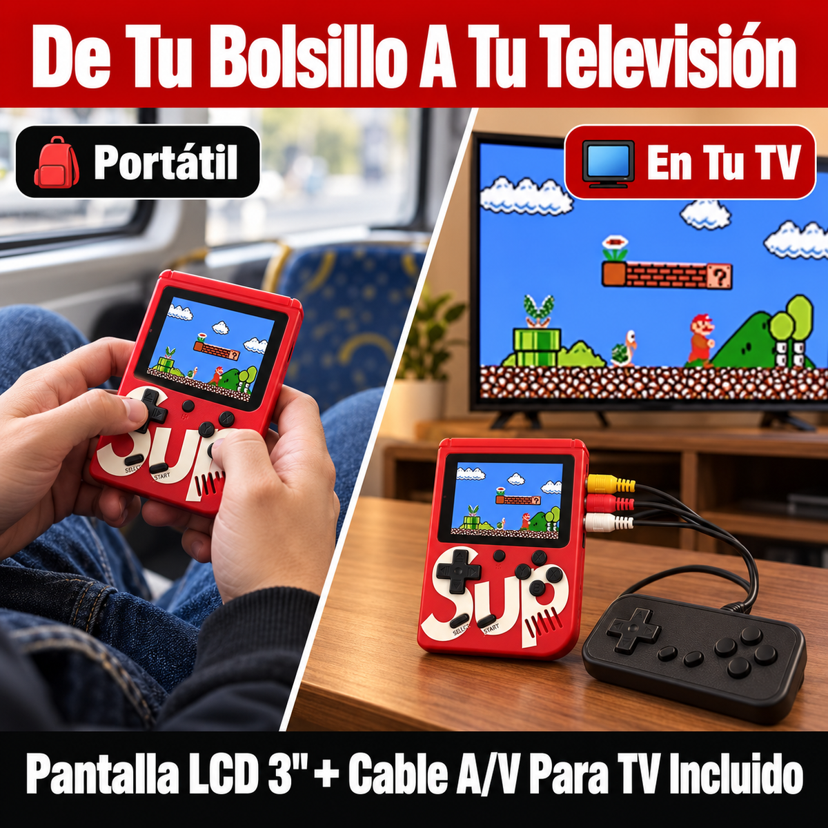 SupGame Box | Consola Retro Portátil con 400 Juegos Clásicos