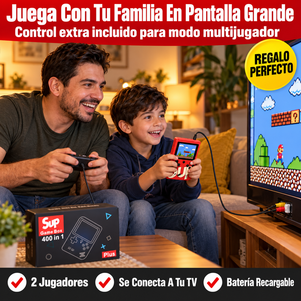 SupGame Box | Consola Retro Portátil con 400 Juegos Clásicos