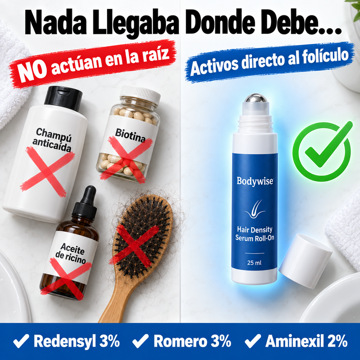 Sérum Capilar Roll-On | Cabello Más Denso Desde la Raíz