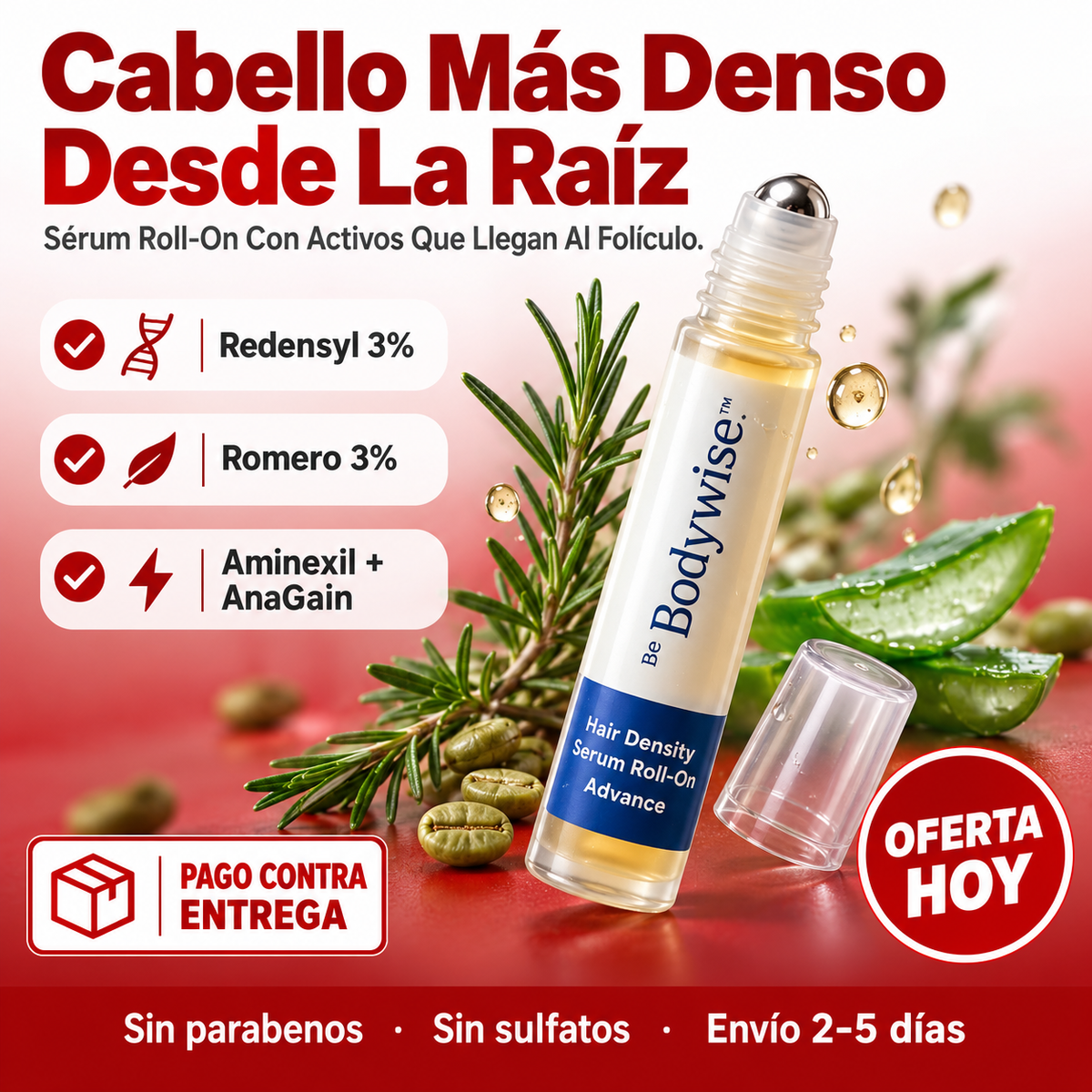 Sérum Capilar Roll-On | Cabello Más Denso Desde la Raíz